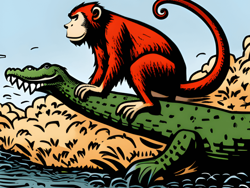 The Clever Monkey and the Crocodile